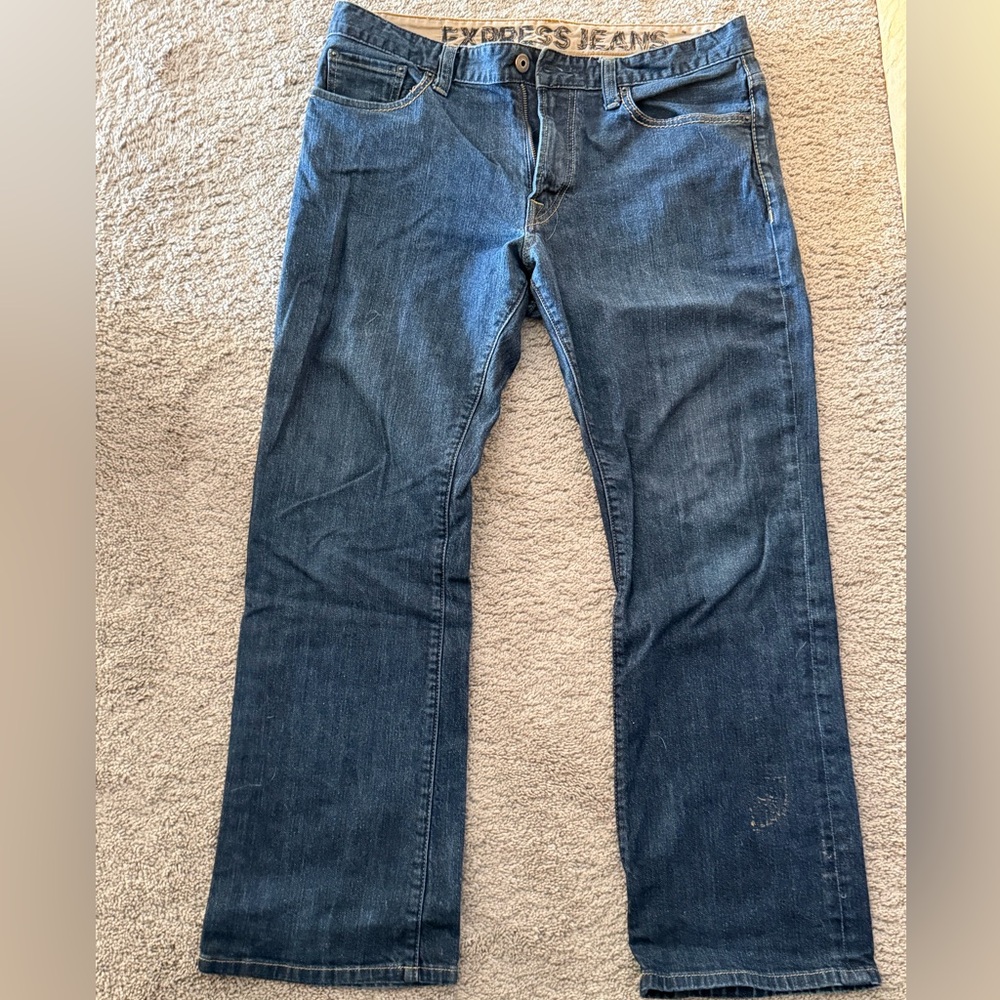 Express Dark Indigo Straight Jeans
